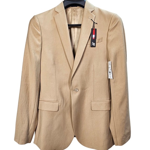J Ferrar Mens Slim Fit Blazer Florence Brown Tan Suit Jacket 36 Regular New NWT